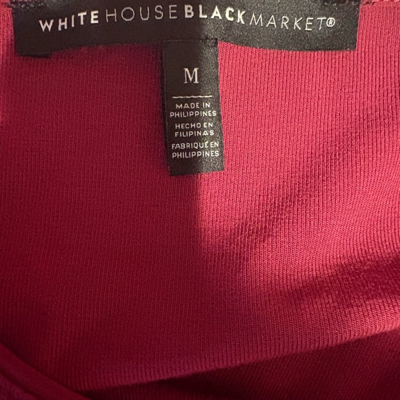 White House Black Market Burgundy Long Sleeve Dress - Picture 5 of 6